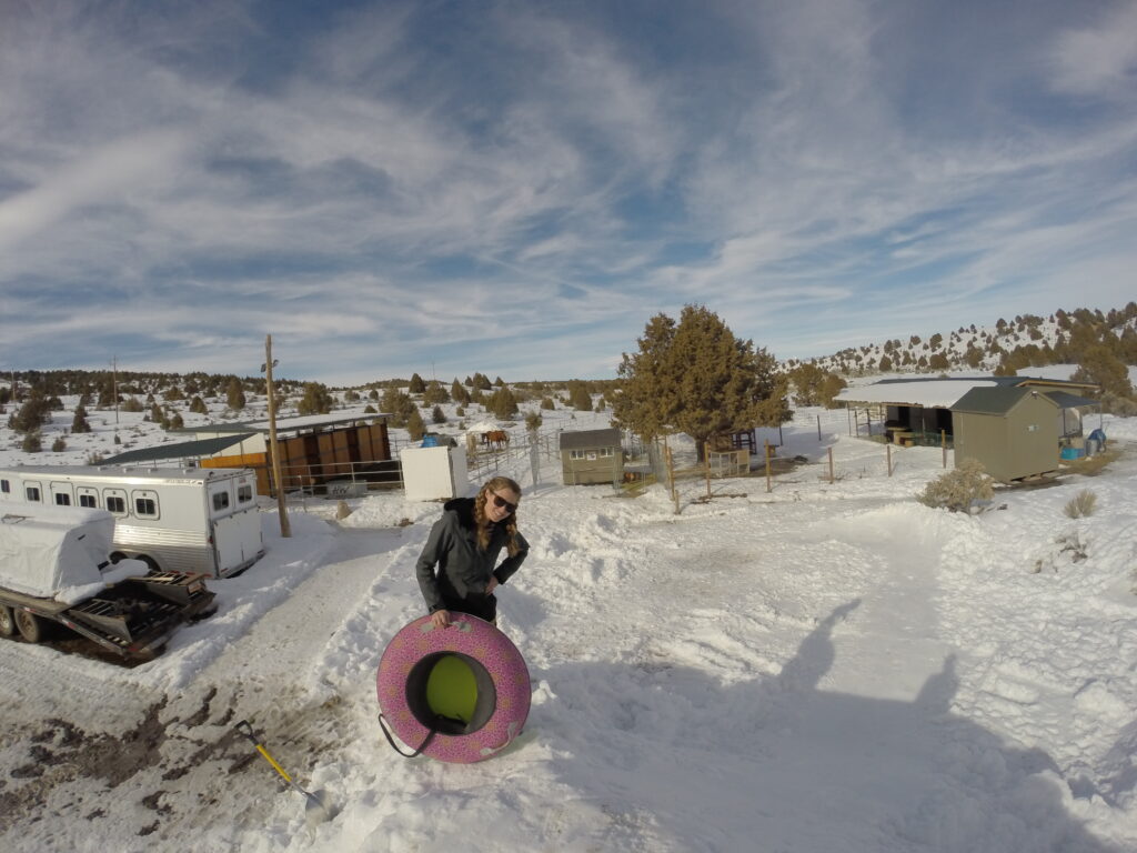 Mom with inner tube