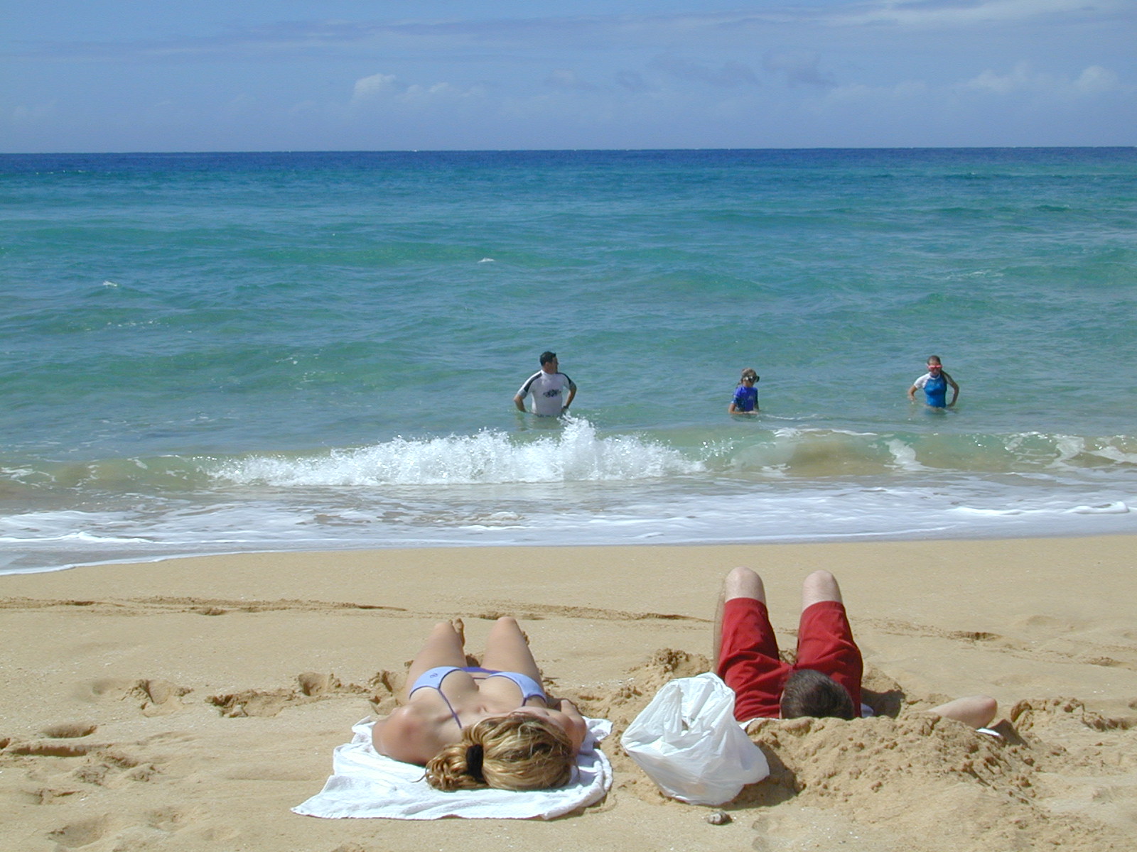 josh and jen on beach