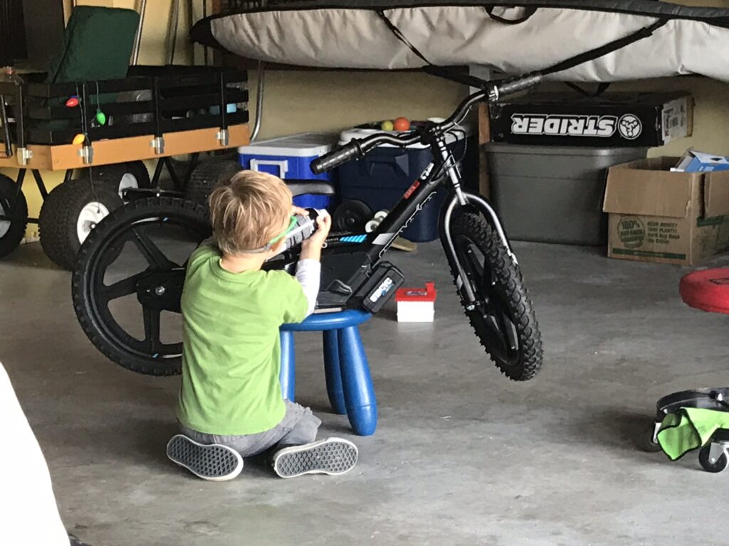 josh working on bike