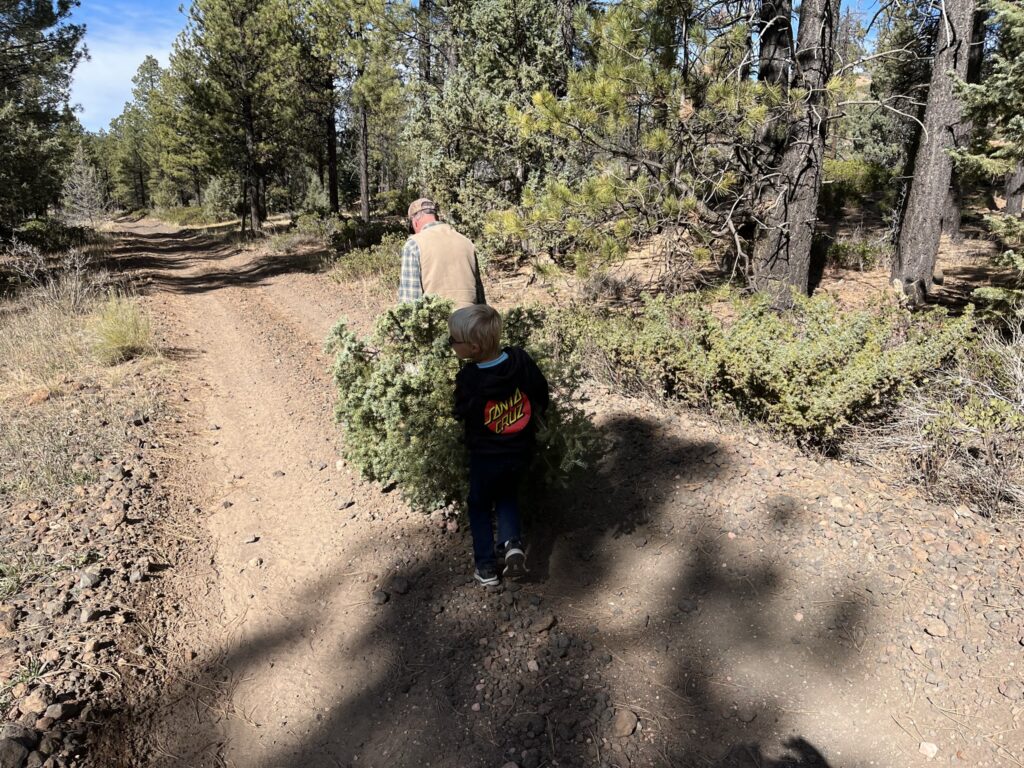 gramps and josh with tree