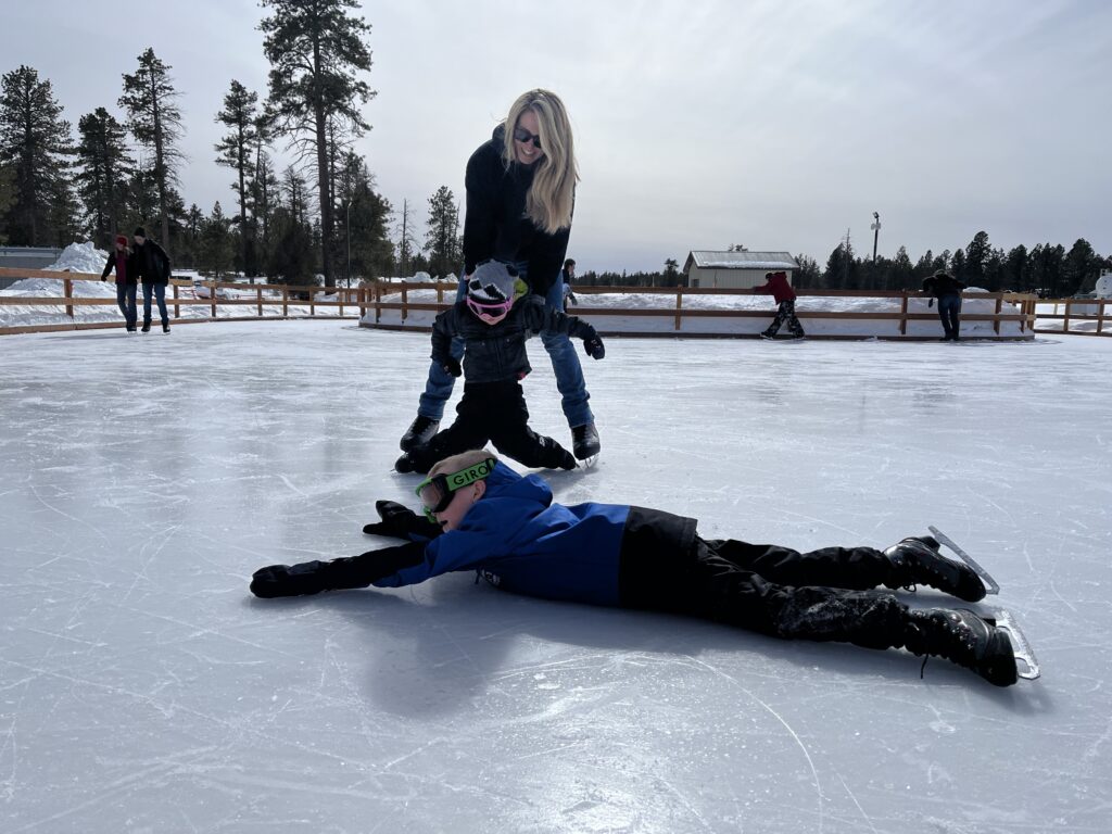 mom ice skating